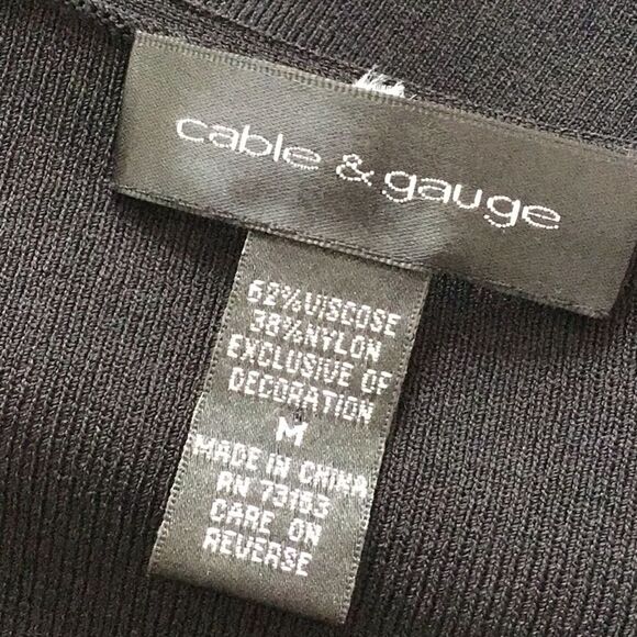 Cable & Gage Black Lace Up Stretch Knit Top - Picture 12 of 13